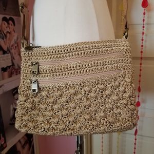 The Sak Reseda Mini Crochet Crossbody Bag | Bamboo Sparkle Malia Weave